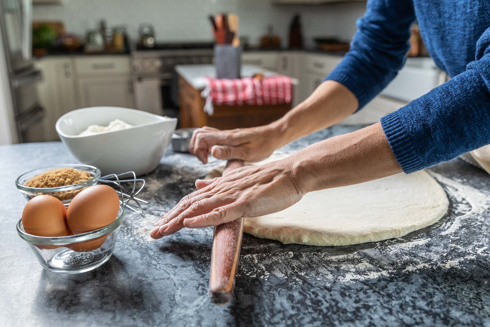 wood rolling pins and butter spreaders