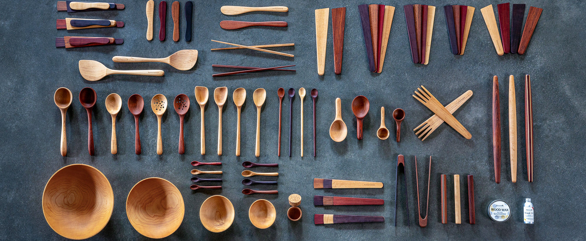 long handled wooden tasting spoon set - Earlywood
